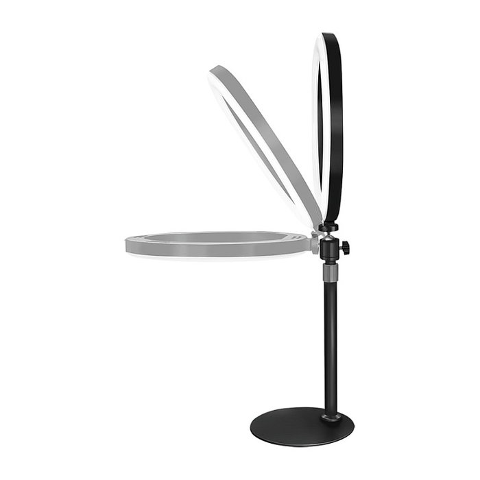 LogiLink Anillo LED con Trípode para Smartphone AA0152 - Diámetro 25 cm, 700 lm, Luz Blanca/Cálida Ajustable, USB, para Pantallas hasta 7"