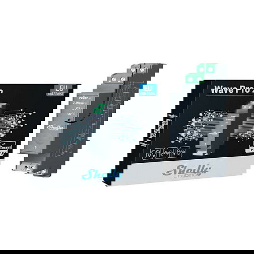 Shelly Wave Pro 2 Relé Z-Wave 25A Montaje Carril DIN
