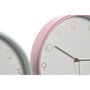 DKD Home Decor Set de 3 Relojes de Pared de PVC surtidos en Lila, Verde menta y Coral