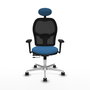 PIQUERAS Y CRESPO Silla de oficina Jorquera con mecanismo Sincro/Traslack Azul claro y Negro