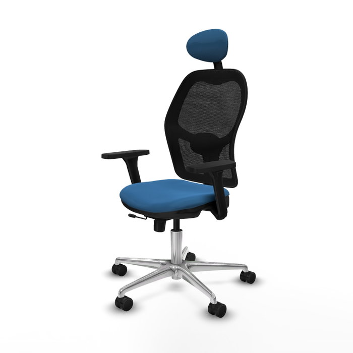 PIQUERAS Y CRESPO Silla de oficina Jorquera con mecanismo Sincro/Traslack Azul claro y Negro PIQUERAS Y CRESPO Silla de oficina Jorquera con mecanismo Sincro/Traslack Azul claro y Negro