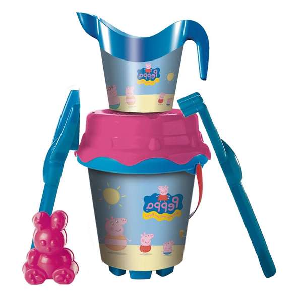 Peppa Pig Cubo Castillo con Moldes y Regadera para Niños desde 18 Meses Multicolor