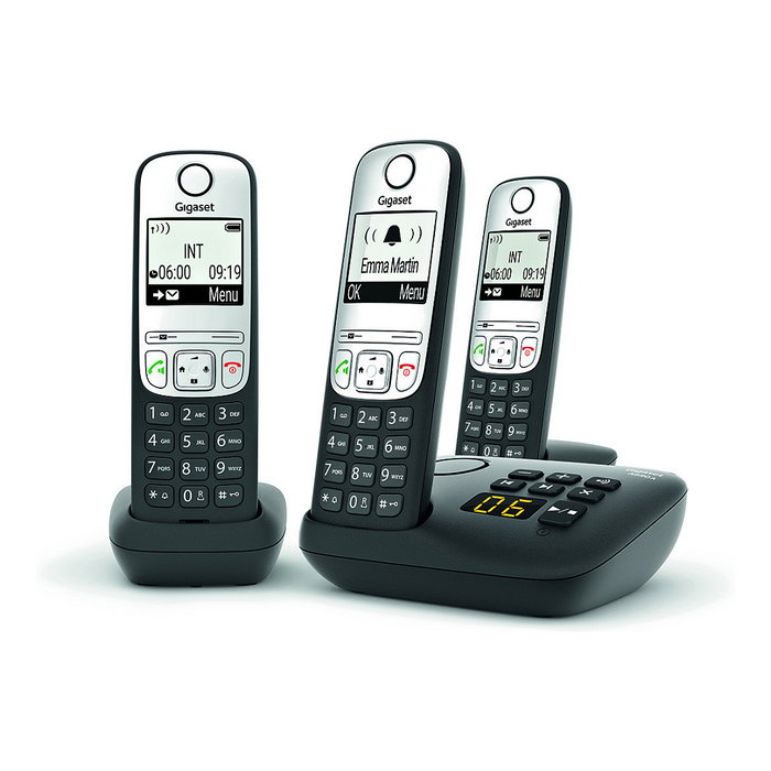 Gigaset A690A Trio con contestador automático - Negro/Plata