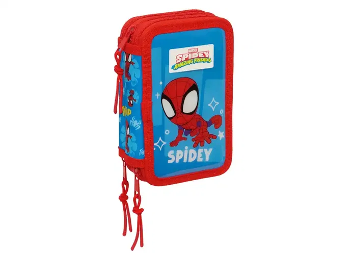 Safta Plumier Escolar Triple Cremallera 37 Piezas Colección Spidey, Dimensiones 195x125x55 mm Safta Plumier Escolar Triple Cremallera 37 Piezas Colección Spidey, Dimensiones 195x125x55 mm