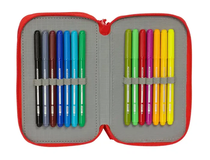 Safta Plumier Escolar Triple Cremallera 37 Piezas Colección Spidey, Dimensiones 195x125x55 mm Safta Plumier Escolar Triple Cremallera 37 Piezas Colección Spidey, Dimensiones 195x125x55 mm