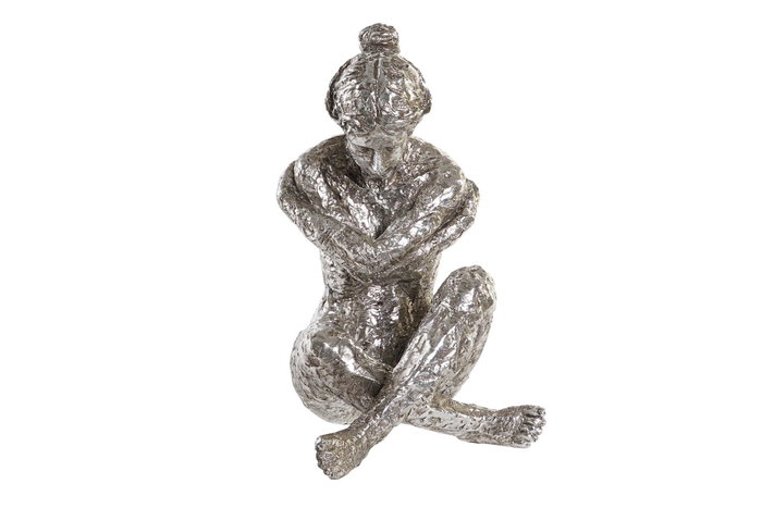 DKD Home Decor Figura de Resina Plateada Surtida Pack de 3