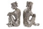 DKD Home Decor Figura de Resina Plateada Surtida Pack de 3