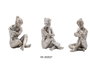 DKD Home Decor Figura de Resina Plateada Surtida Pack de 3