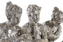 DKD Home Decor Figura de Resina Plateada Surtida Pack de 3