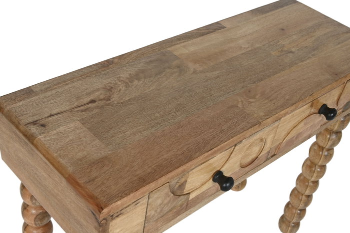 DKD Home Decor Consola de Mango Geométrico Marrón DKD Home Decor Consola de Mango Geométrico Marrón