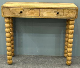 DKD Home Decor Consola de Mango Geométrico Marrón