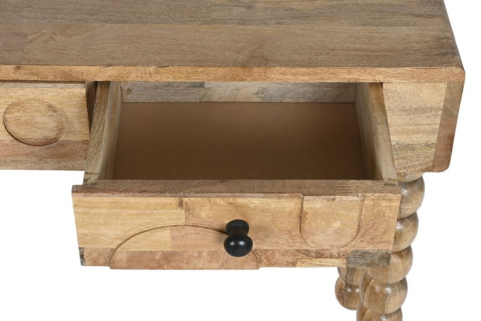 DKD Home Decor Consola de Mango Geométrico Marrón DKD Home Decor Consola de Mango Geométrico Marrón