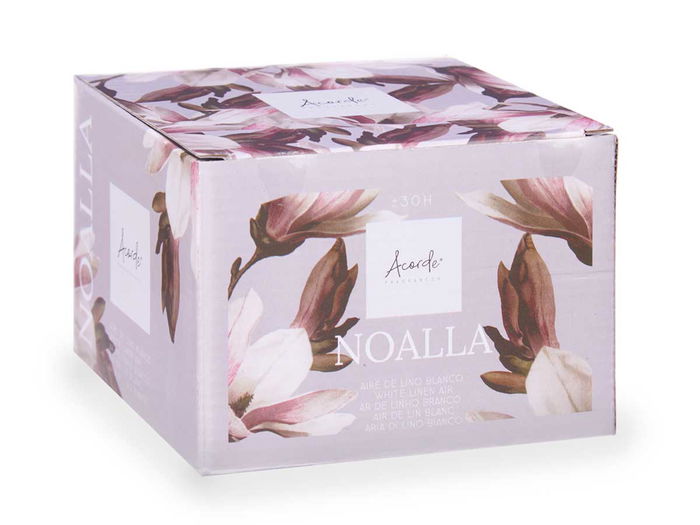 Acorde Vela Vaso C Tapa Dorada Aire De Lino Blanco 12.5x8.8x12.5 cm (Set de 6)