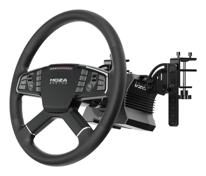MOZA RACING Bundle R5 + Volante RS071 con Base Direct Drive 5Nm y Pedales, Negro