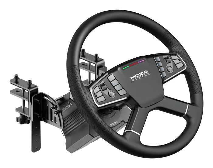 MOZA RACING Bundle R5 + Volante RS071 con Base Direct Drive 5Nm y Pedales, Negro