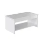 HAPPY Mesa de centro elevable estilo moderno blanco mate L 100 x W 50 cm