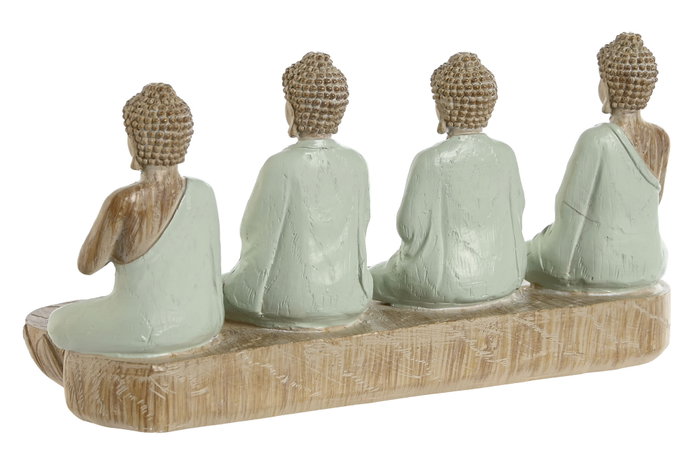 DKD Home Decor Figura de Buda Portavela de Resina Surtida