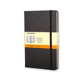 Cuaderno Moleskine Clasico Tapa Dura 13X21 240H 70Gr. Horizontal Con Goma Negra