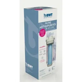 BWT B.SECURE Filtro Antiimpurezas 25µm Antibacteriano - Protege la salud, las tuberías y los equipos del hogar