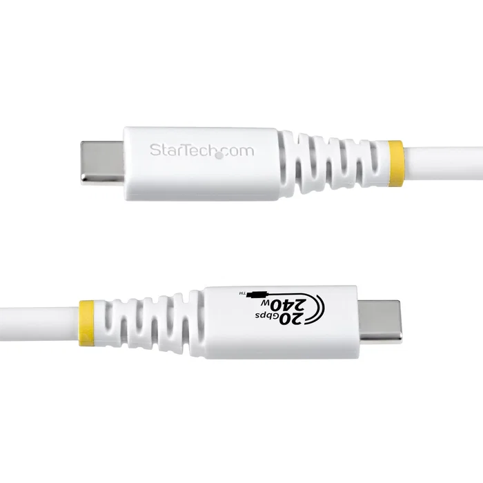 StarTech.com Cable USB4 USB-C de 2m, 20 Gbps, 240W PD, Blanco