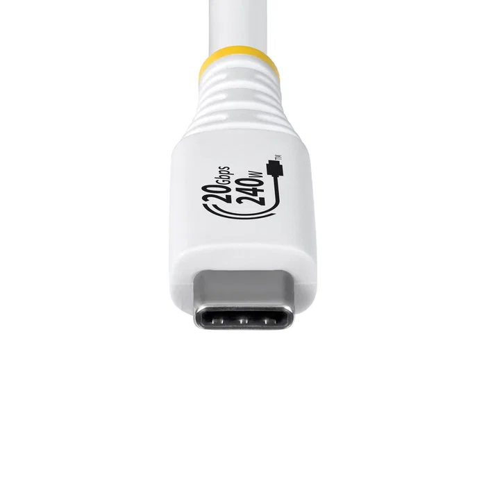 StarTech.com Cable USB4 USB-C de 2m, 20 Gbps, 240W PD, Blanco
