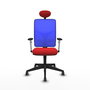 PIQUERAS Y CRESPO Silla de oficina Motilla con mecanismo Sincro, Rojo y Azul