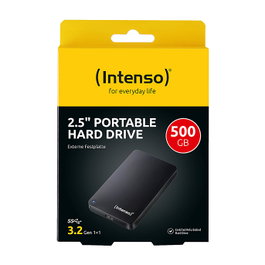 Intenso Disco duro externo 500 GB, 2.5 Pulgadas, Negro, Reacondicionado