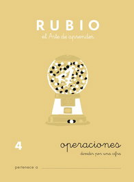 RUBIO Cuaderno A5 Operaciones y Problemas Nº 4 - Divisiones por una cifra (+8 años)