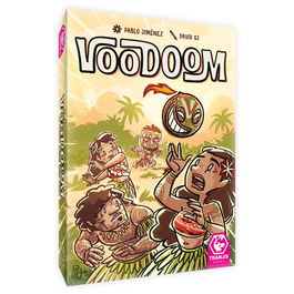 Voodoom Juego de Mesa Explosivo de Cartas y Aplicación con Coco Maldito, de Estrategia y Reflejos, para 3-6 Jugadores a Partir de 8 Años, por Tranjis Games