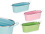 Ibergarden Macetero Ovalado Grd Zig Zag Filo Plata Metal 32.5x10x12cm Surtido Azul, Rosa, Verde (Set de 24)