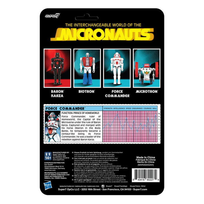 Super7 Micronauts ReAction+ Force Commander 9 cm