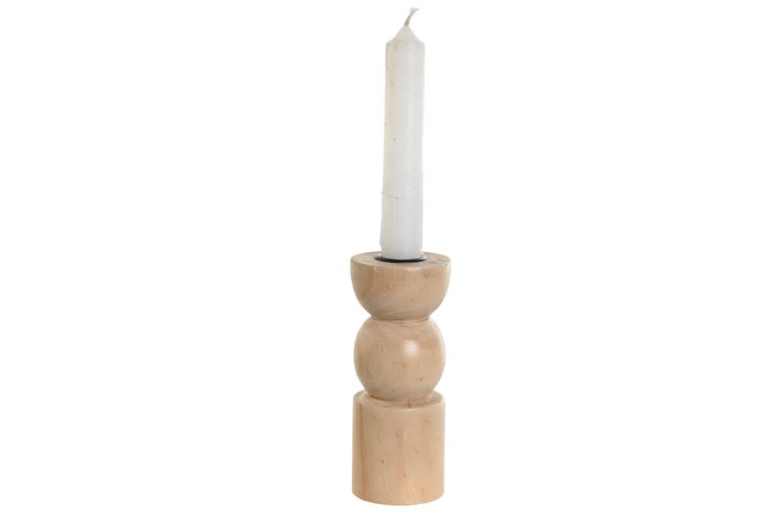 DKD Home Decor Portavelas de Madera Natural 5x5x12,5 cm