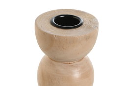DKD Home Decor Portavelas de Madera Natural 5x5x12,5 cm