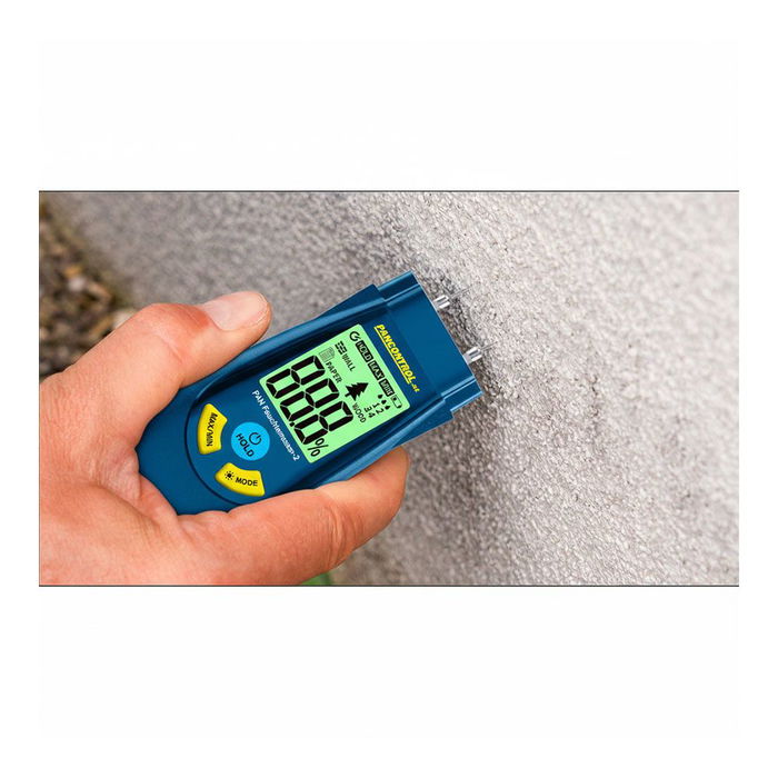 Pancontrol Medidor de Humedad para Madera (2-40%), Materiales de Construcción (1.5-30%) y Papel (5-75%) con Pantalla LCD Retroiluminada