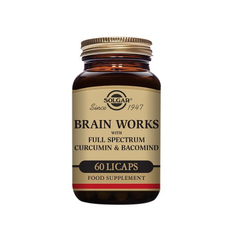 SOLGAR Brain Works con Full Spectrum Cúrcuma y BacoMind 60 cápsulas vegetales SOLGAR Brain Works con Full Spectrum Cúrcuma y BacoMind 60 cápsulas vegetales