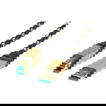 ROLINE 11.02.8903 Cable USB 3.2 Gen 1 A-B Macho/Macho 3m Negro Oro