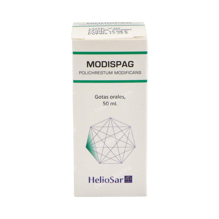 HELIOSAR Modispag Polichrestum Modificans Gotas 50 ml - Complemento Alimenticio con Vitamina B6, Cromo - Función Psicológica Normal, Reduce Cansancio HELIOSAR Modispag Polichrestum Modificans Gotas 50 ml - Complemento Alimenticio con Vitamina B6, Cromo - Función Psicológica Normal, Reduce Cansancio