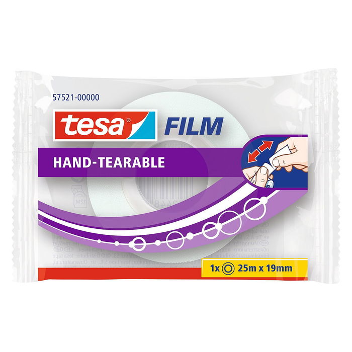 Tesa Cinta Adhesiva TesaFilm 57521-00000-01, 1 Rollo, 25 m * 19 mm, Transparente, Manualmente Desgarrable, Polipropileno, para Interior Tesa Cinta Adhesiva TesaFilm 57521-00000-01, 1 Rollo, 25 m * 19 mm, Transparente, Manualmente Desgarrable, Polipropileno, para Interior