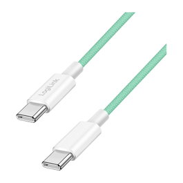 LogiLink Cable USB 2.0 Tipo-C de nailon verde, 0,5 m