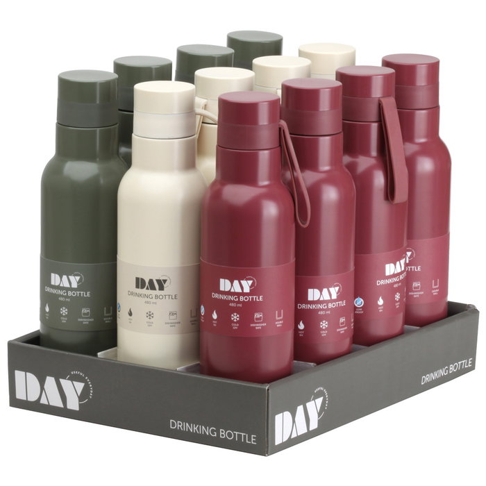 Day Termo Botella Acero Inoxidable 480 ml con Asa Mantiene Calor 6h y Frío 12h