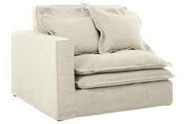 DKD Home Decor Módulo de Sofá Izq/Der Beige con 4 Cojines