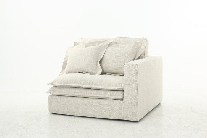 DKD Home Decor Módulo de Sofá Izq/Der Beige con 4 Cojines