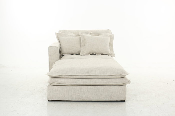 DKD Home Decor Módulo de Sofá Izq/Der Beige con 4 Cojines