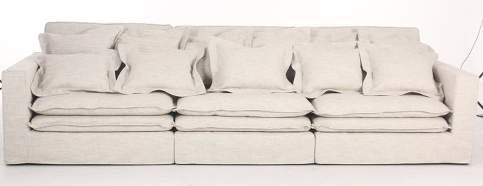 DKD Home Decor Módulo de Sofá Izq/Der Beige con 4 Cojines