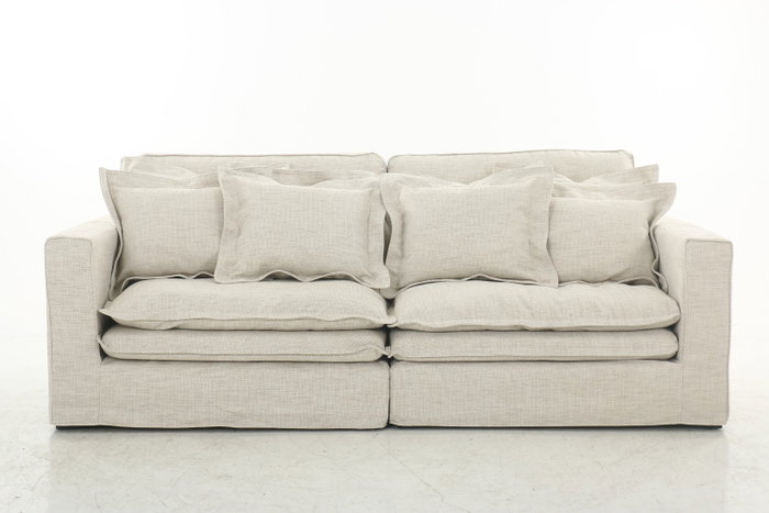 DKD Home Decor Módulo de Sofá Izq/Der Beige con 4 Cojines