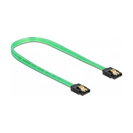 DeLOCK Cable SATA III con efecto de brillo UV verde 70 cm