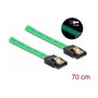 DeLOCK Cable SATA III con efecto de brillo UV verde 70 cm