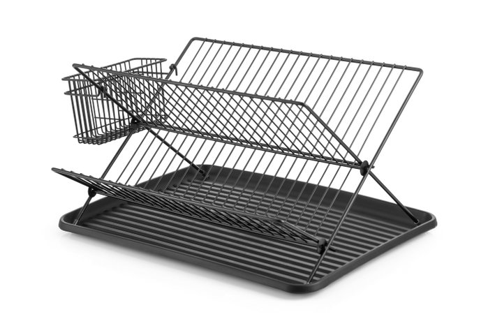 Quttin Escurreplatos de Metal con Bandeja Black Quttin Escurreplatos de Metal con Bandeja Black