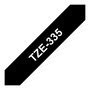 Brother TZe-335 Cinta Laminada 12mm Blanco sobre Negro