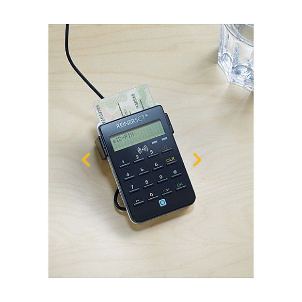 Reiner SCT cyberJack RFID Standard - Lector de tarjetas USB con pantalla LCD y certificaciones (Negro, 62 * 13 * 95 mm)